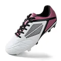 Professional soccer shoes with leather upper and FG/HG studs for competitive play. - 35 / White Purple