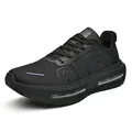 Breathable black mesh air cushion sneakers with AIR design for running and casual wear - 34 / Black