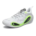 Professional low-top basketball training shoes in white with lime green accents 8506 - 36 / Podcast