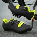 Professionelle neon-gelbe und schwarze Radschuhe mit Drehverschluss und SPEED-Riemen. - 39 / Schwarz (QX2001-2 Rennrad-Schloss)