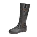 Bottes cavalières grises à talons carrés avec boucles décoratives pour femmes - 43 / Gris