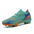 Professionele gebreide voetbalschoenen met hoge kraag en FG-noppen in turquoise kleur - 36 / Lange Noppen (FG/HG) / Turquoise Groen