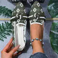 Ballerines en maille vert olive à losanges et bout pointu pour femmes - Vert Armée à Carreaux