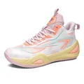 High-performance pink and white basketball sneakers with non-slip soles for training - 35 / White Pink