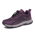 Purple mesh walking shoes for outdoor running with quick-lace system and cushioned sole - 35 / Purple