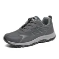 Comfortable grey men's breathable walking shoes featuring mesh upper and soft sole - 38 / Gray (Men's)
