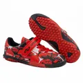 Chaussures de football pour enfants rouges et noires avec velcro et semelle TF turf - Turf Rouge