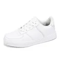 Classic unisex white low-top sneakers minimalist retro skate shoes for daily wear - 36 / White