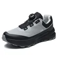 Outdoor men's hiking shoes with rotary buckle system and water-resistant grey leather - 39 / Off-road Mountaineering Outdoor Style (A628) / Black and Gray