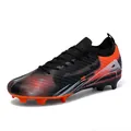 Professional soccer shoes with FG/AG studs in a vibrant black and orange gradient design - 35 / Black/Orange (Long Cleats)