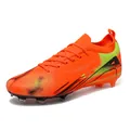 Professional vibrant orange soccer cleats with FG/AG spikes for field matches - 35 / Orange Long Spikes