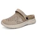 Breathable khaki mesh garden clogs for women with hollow design for summer comfort - 35 / Khaki
