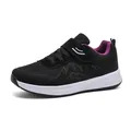 Breathable fly-knit mesh walking shoes for men and women in black and white finish - 34 / Women's Black