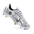 Professional white soccer cleats with elegant gold and black patterns for firm ground - 31 / Studded Style (158) / White Gold