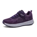 Scarpa da camminata leggera e traspirante in maglia viola per uomo e donna con velcro - Viola Scuro