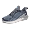 Men's lightweight breathable mesh running shoe in blue grey with translucent popcorn sole - 40 / Blue (8801)