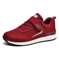 Lightweight red breathable mesh flying woven walking sneakers for seniors running shoes - 35 / Jujube Red Women's