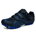 Professional black and blue cycling shoes featuring adjustable buckle and secure straps. - 39 / MTB Lock (QX2003-1) / Black Blue