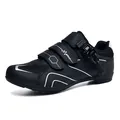 Chaussures de cyclisme professionnelles noires QX2003 avec sangles et boucle - 39 / Sans clip (QX2003-3) / Noir