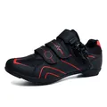 Chaussure de cyclisme professionnelle noire et rouge avec boucle rotative sécurisée - 39 / Sans clip (QX2003-3) / Noir Rouge