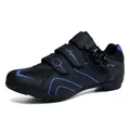 Chaussures de cyclisme professionnelles noires et bleues avec boucle réglable - 39 / Sans clip (QX2003-3) / Bleu Noir