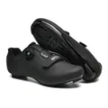Zapatillas de ciclismo profesionales negras con cierre giratorio y parte superior ventilada - 36 / Negro Bloqueo de Carretera