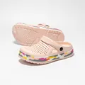 Comfortable pink camouflage garden clogs for men and women with adjustable back strap. - 38 / Women's Pink