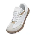 Breathable white and beige mesh German training shoes with durable gum lug sole for hiking - 36 / White Silver