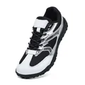 Professional wide-toe mesh training sneakers in black white and silver athletic style - 36 / Black Silver