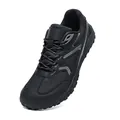 Professional black low-top outdoor hiking shoes with breathable mesh and wide-toe design - 36 / All Black
