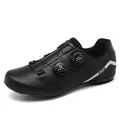 Professional black cycling shoes with dual rotary buckle closure and breathable upper - 36 / Black Without Lock