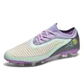 Professionelle Flyknit-Fußballschuhe mit Lavendel- und Minzakzenten für den Rasen - 35 / Beige Lila Spikes