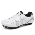 Professional white cycling shoes with dual rotary buckles for mountain bike or road use. - 36 / White Mountain Lock
