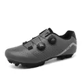 Professional grey mountain bike cycling shoes featuring a dual rotary buckle closure system - 36 / Gray Mountain Lock