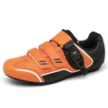 Professional orange and black cycling shoes with adjustable velcro straps and buckle system. - 36 / Without Lock / Orange