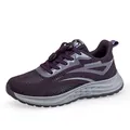 Breathable purple mesh sneakers for men and women featuring a convenient quick-lace system - 35 / Purple