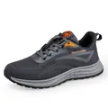 Breathable grey fly-knit mesh walking shoes with a premium lightweight cushioned sole - 35 / Dark Gray