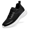 Men's lightweight black mesh running shoes featuring 10cm hidden heel platform design - 35 / 8cm Height Increasing / Black