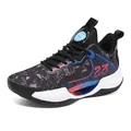 Breathable low-top basketball shoes for men and women with stylish 23 pattern - 36 / Black Forest