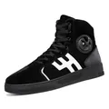 Botas de moto negras para hombre, caña alta con protección de tobillo y acabado en ante - 37 / Negro