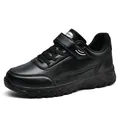 Durable black leather walking shoes for men and women, ideal for outdoor activities - 35 / All Black (Unisex)