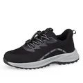 Black breathable mesh outdoor walking shoes with quick-lace system for men and women - 38 / Walking Shoe (C3899) / Men's Black