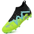 Crampons de football montants vert néon pour entraînement et compétition sur terrain sec. - 34 / Crampons longs verts