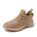 Baskets de course pour hommes en mesh respirant kaki légères et confort - 40 / Marron