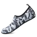 Side view of grey camouflage water shoe with elastic mesh fabric and heel pull loop - 40/41 / Camouflage Pattern (k26)