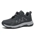 Grey breathable mesh outdoor walking shoes for men and women with quick-lace system - 38 / Gray (Men's)
