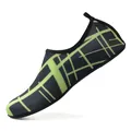 Black and lime green geometric pattern water shoes for swimming and yoga - 40/41 / Black With Neon Green Lines (k23)