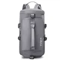 Professional grey multifunctional sports gym bag featuring wet dry separation for travel - Gray
