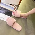 Cozy pink faux fur slippers for women, stylish flat warm indoor house shoes for winter - 42-43 / Pink