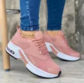 Stijlvolle roze chunky sneakers met ademend mesh design en luchtkussen zool, zijaanzicht detail - 36 / Roze